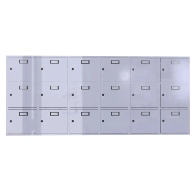Шкаф для касок на 18 ячеек (3х6) 1011x2408x350 мм Светло-серый
