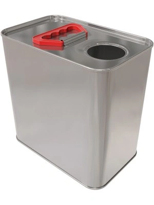Канистра металл 2,6л.прямоугольная, с ручкой пластик, с отверстием под берикап 42мм, арт. КМ-2,6н без берикапа 42мм, код: 28775