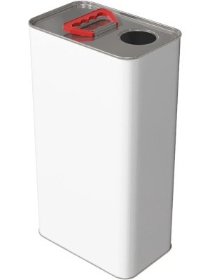 Канистра металл 5л. прямоугольная, с ручкой пластик, с отверстием под берикап 42мм, арт. КМ-5б без берикапа 42мм, код: 28833