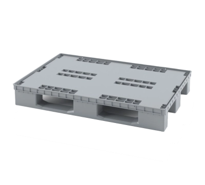 Усиленный перфорированный пластиковый поддон на трех полозьях 1200х800