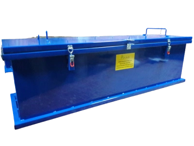 Горизонтальный герметичный специализированный контейнер для сбора, хранения, транспортировки отработанных ртутьсодержащих ламп, боя и брака люминесцентных ламп ГСК 1250, 1250х350х550 мм