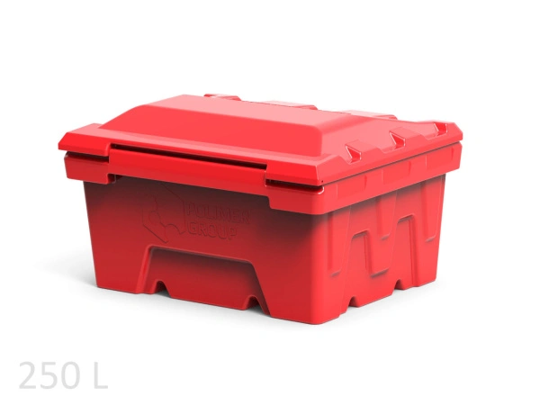 Ящик 250 литров с дозатором красный