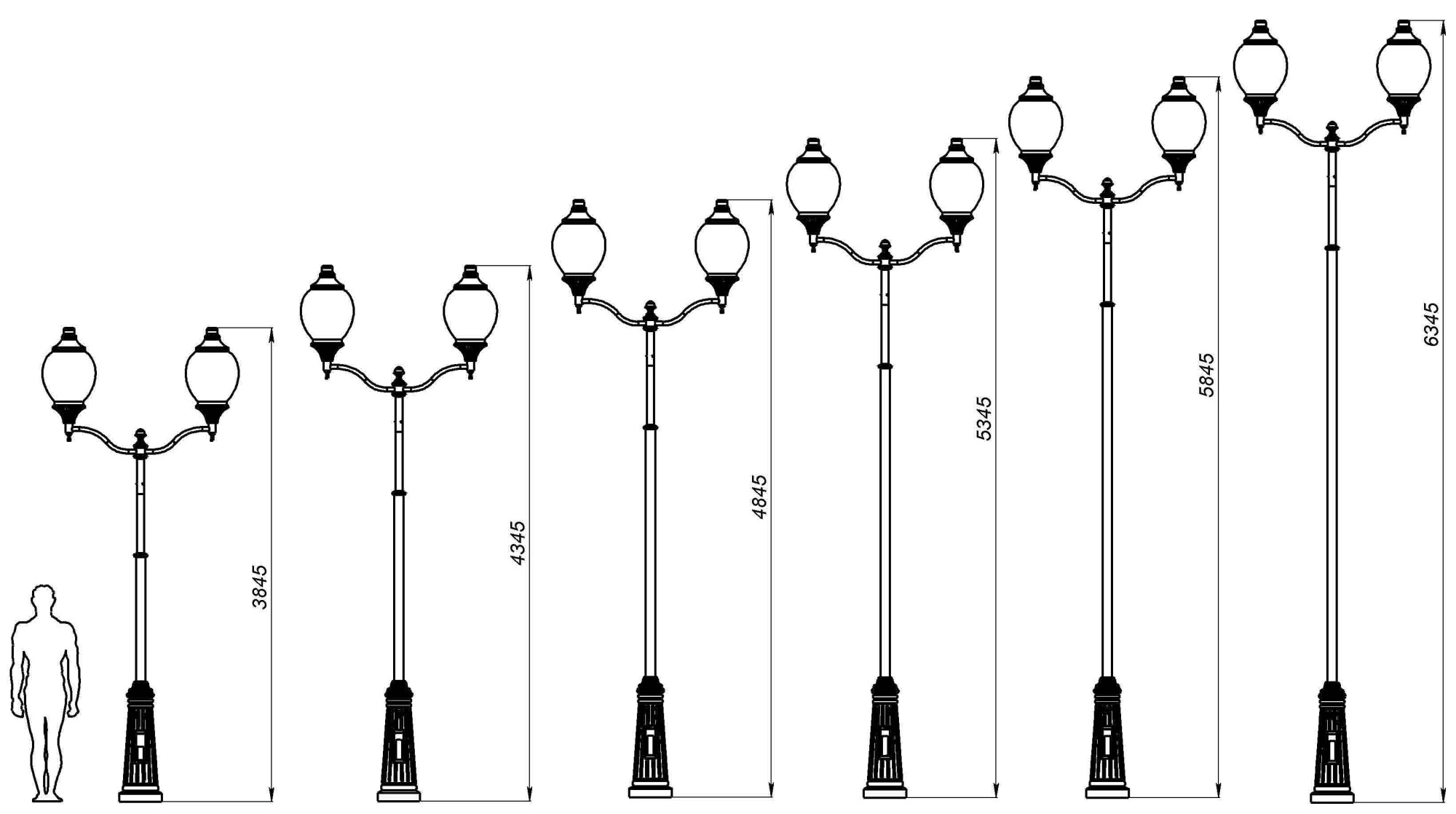 Фонарный столб Л-05-2 со светильниками 3,845 м