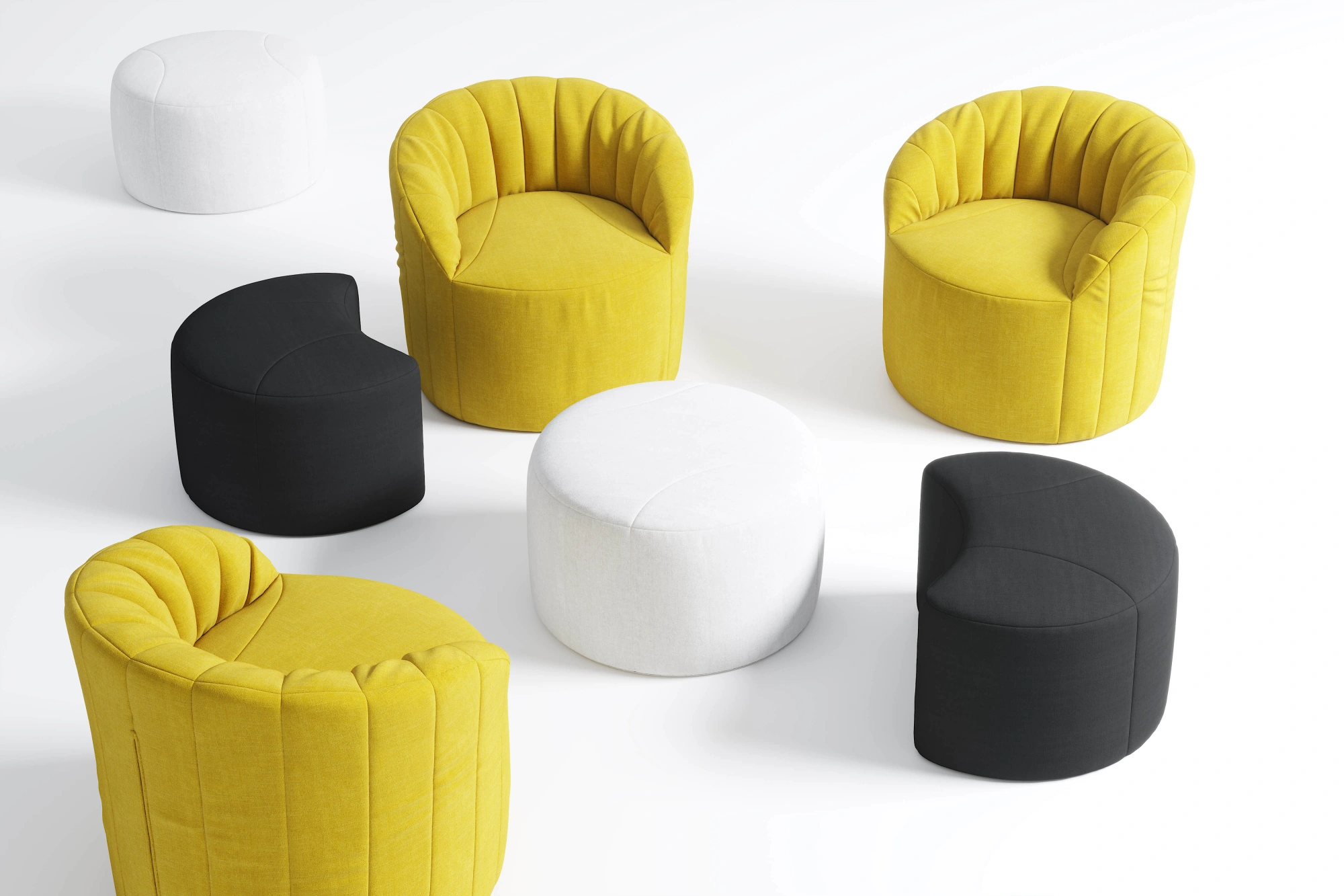 Пуф Шелл Луна ткань Вельвет-люкс