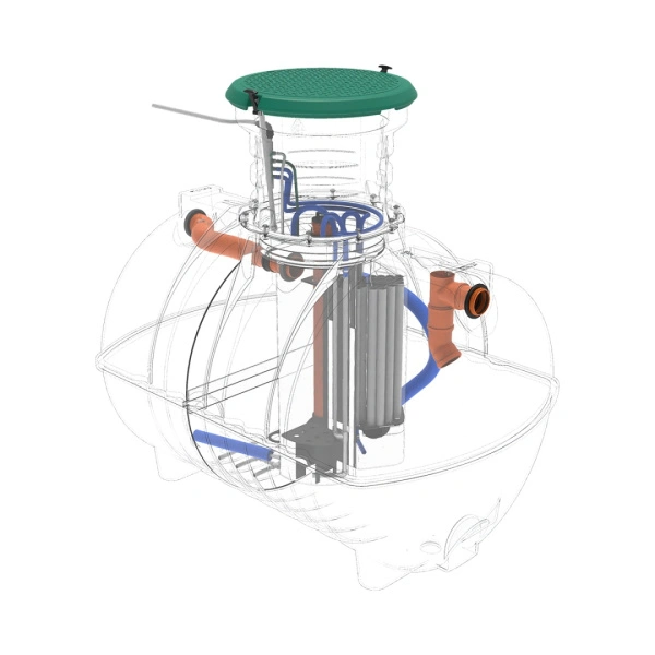 Автономная канализация Rostok Ground 12 с горловиной 600 мм и принудительным отведением стоков 