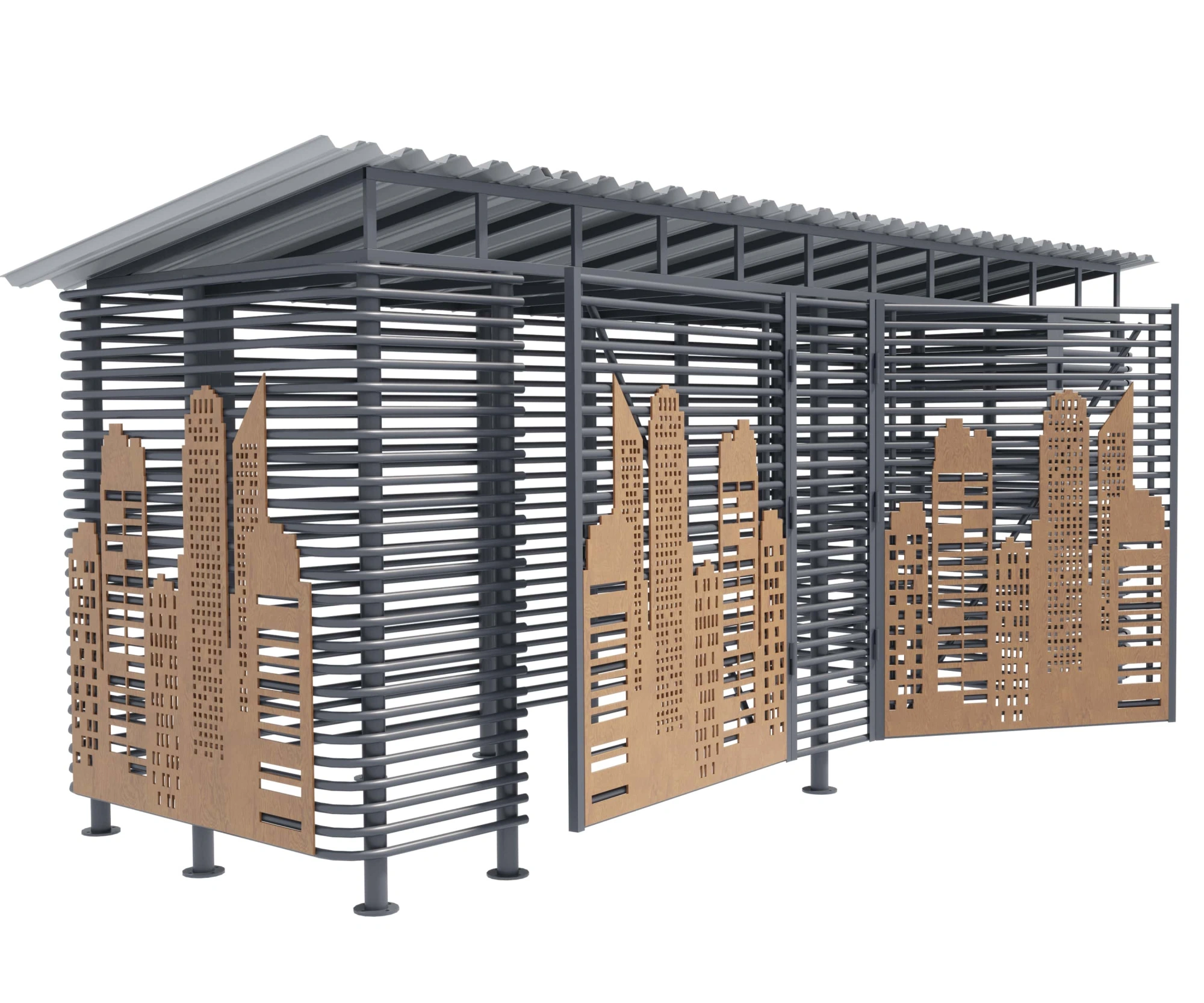 Контейнерная площадка для ТБО «МАФ - 5» (с хозблоком) 8,5 м (5 контейнеров)