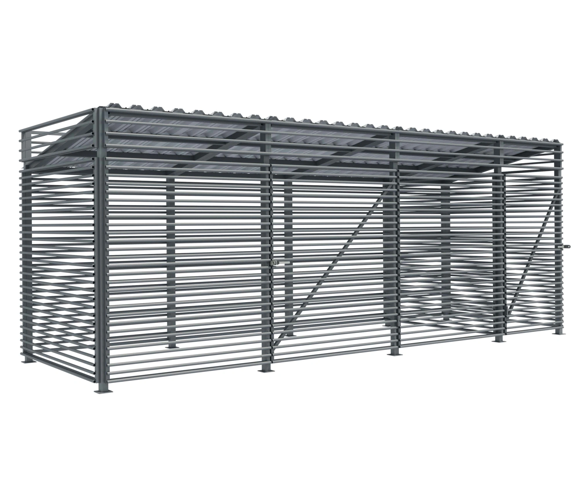 Контейнерная площадка для ТБО «Сплит Х» с хозблоком 10,52 м (на 6 контейнеров)