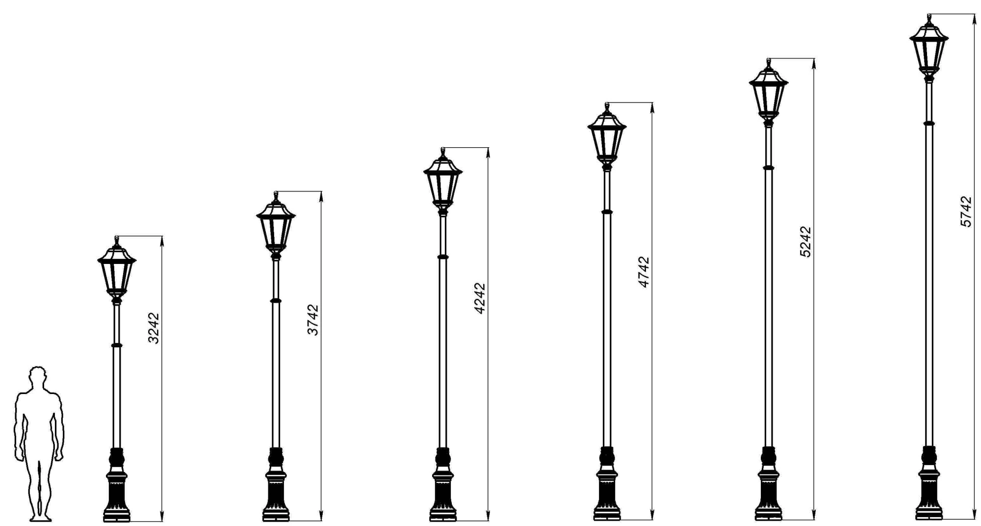 Фонарь уличный «Пушкин - 1» со светильником 4,242 м