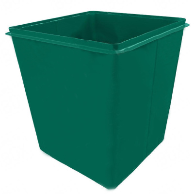 Металлический контейнер Waste Box 0,75 куб. м радиусный угол без колес и без крышки Зеленый